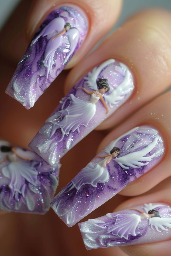 angel nail designs