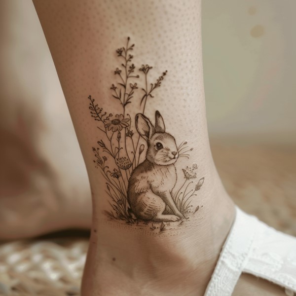 bunny leg tattoo