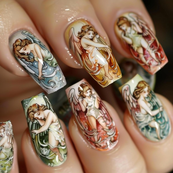 angel nails designs