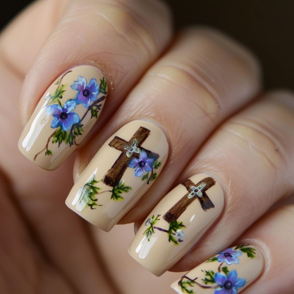 cross nails designs