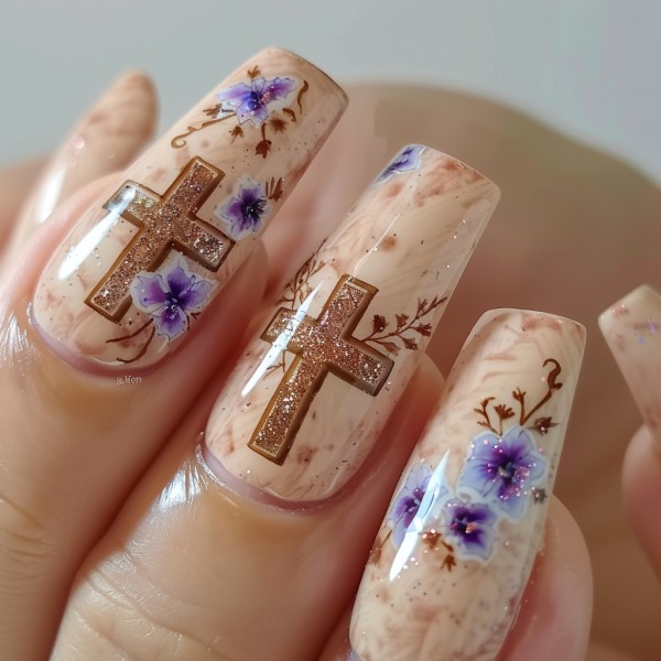 cross summer nail design