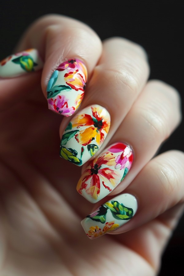 flower nails summer designs