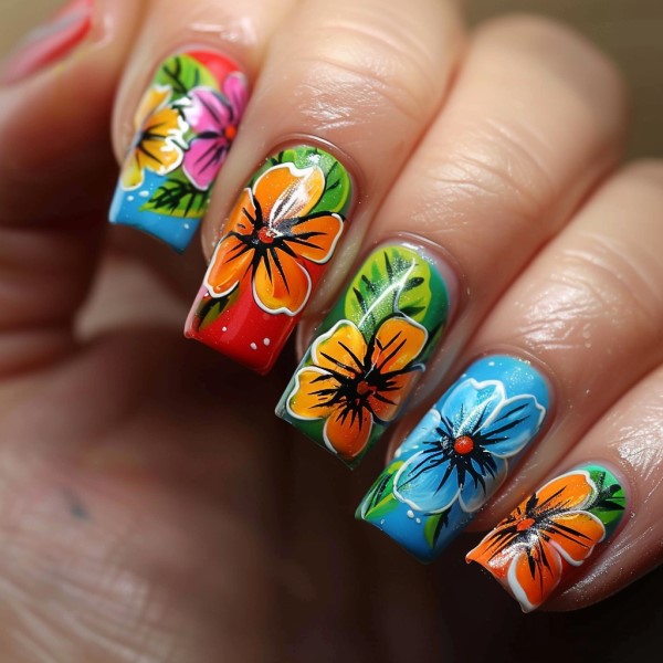 flower fingernail designs