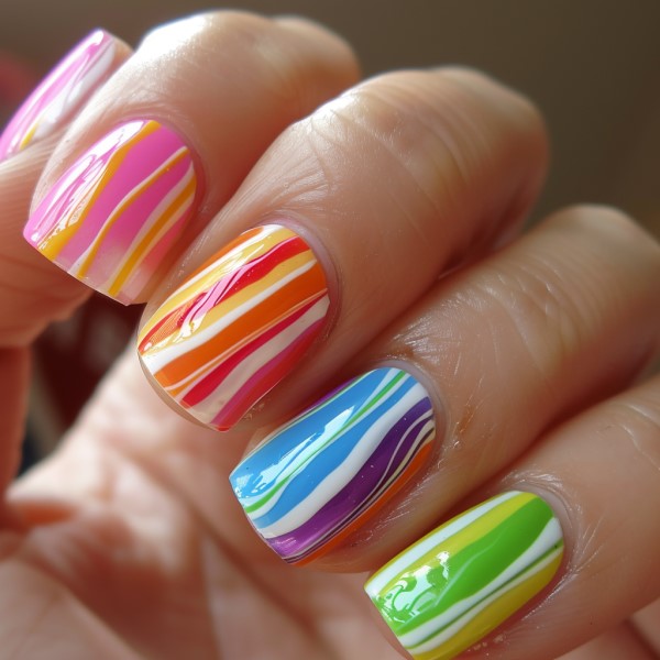 colorful fingernail design