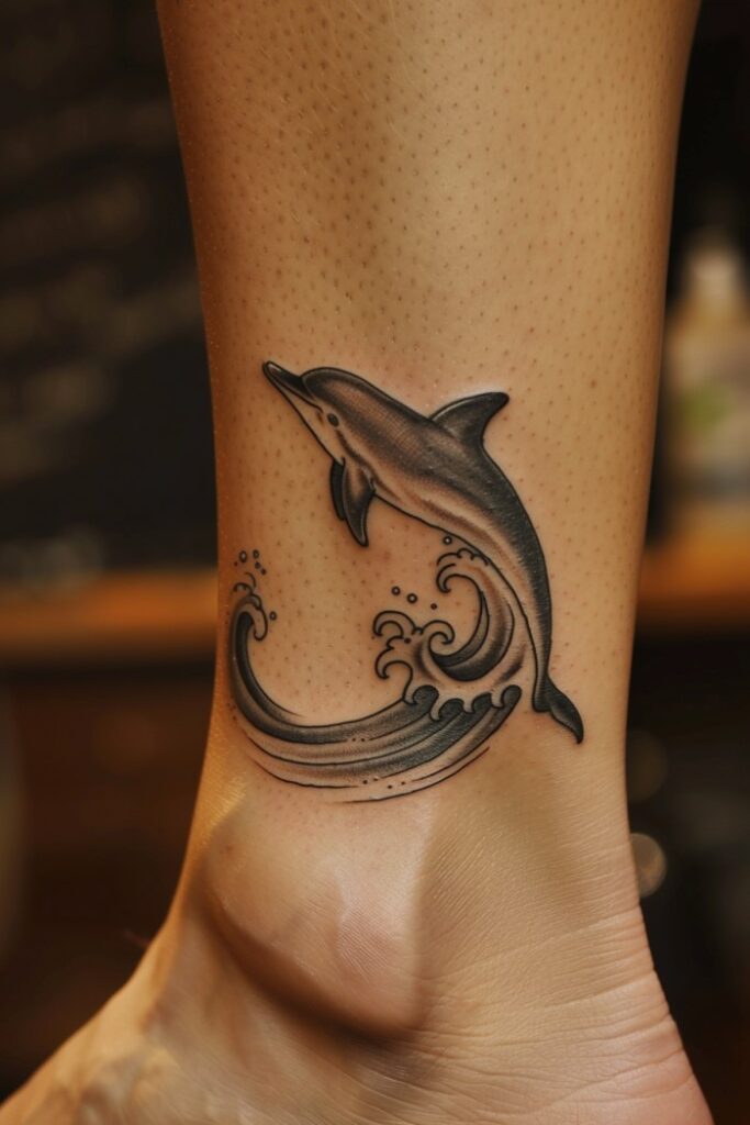 Dolphin Wave Tattoo