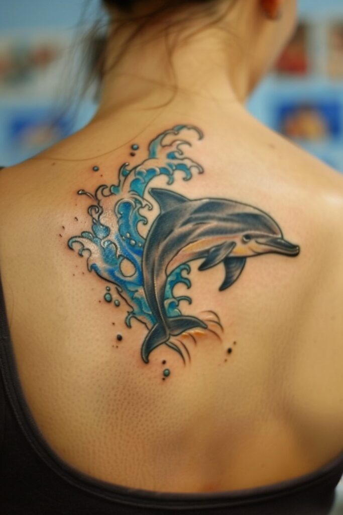 Dolphin Wave Tattoo