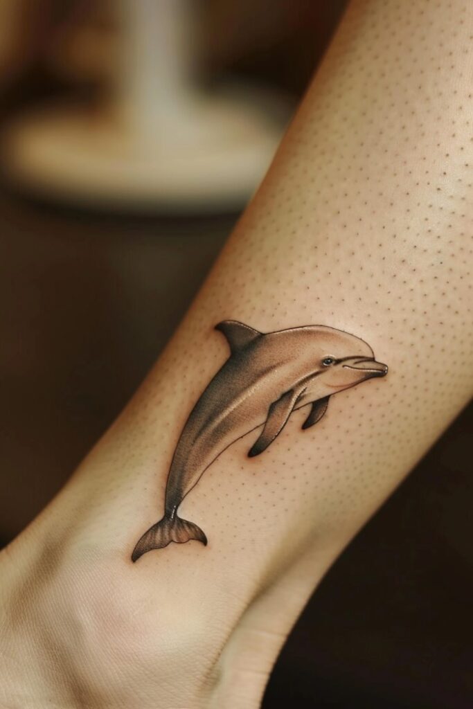 Minimal Dolphin Tattoo