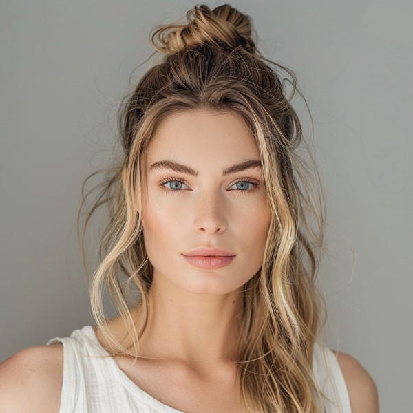 Half up top knot