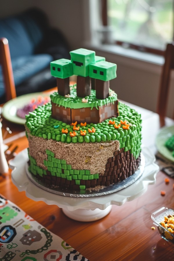 Minecraft Birthday Cake