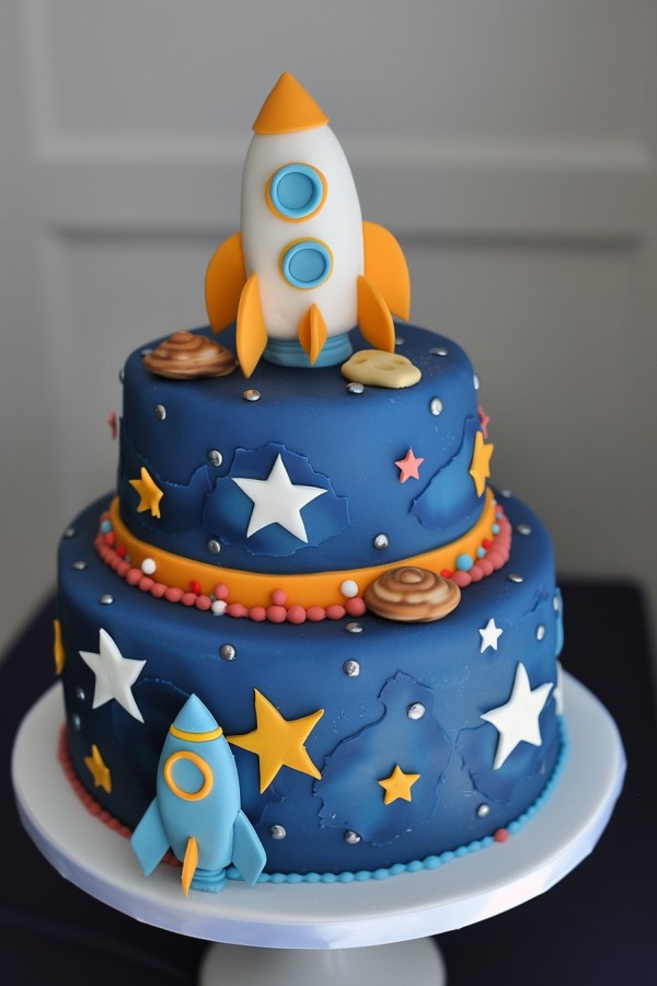 Outer Space Birthday Cake