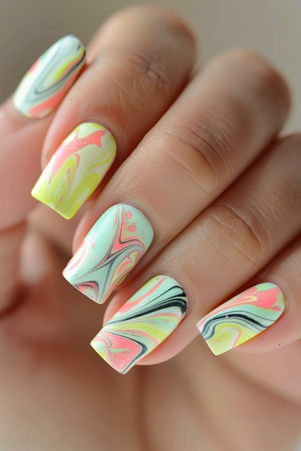 Water Marble Nails