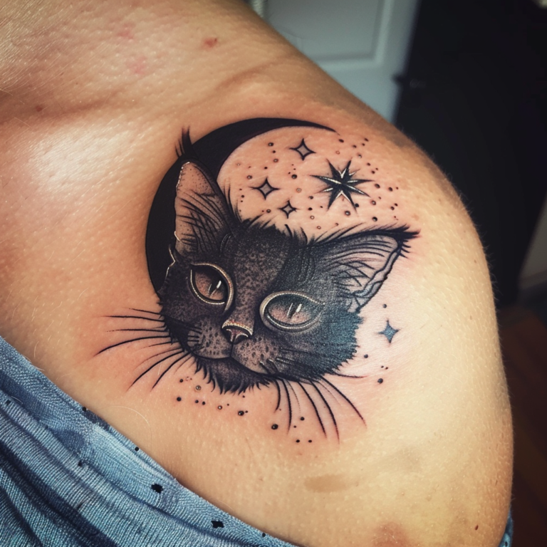 Exploring the Mystique of Moon and Stars Tattoos