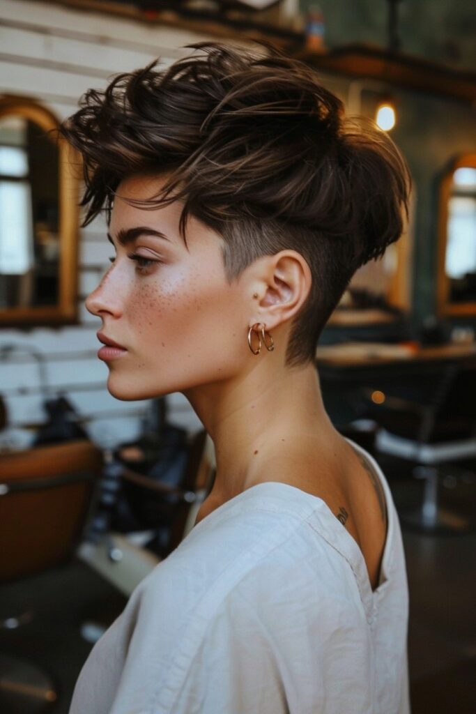 Undercut Pixie Hairstyle on a woman