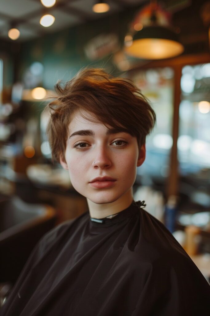 Woman with a Pixie Haircut