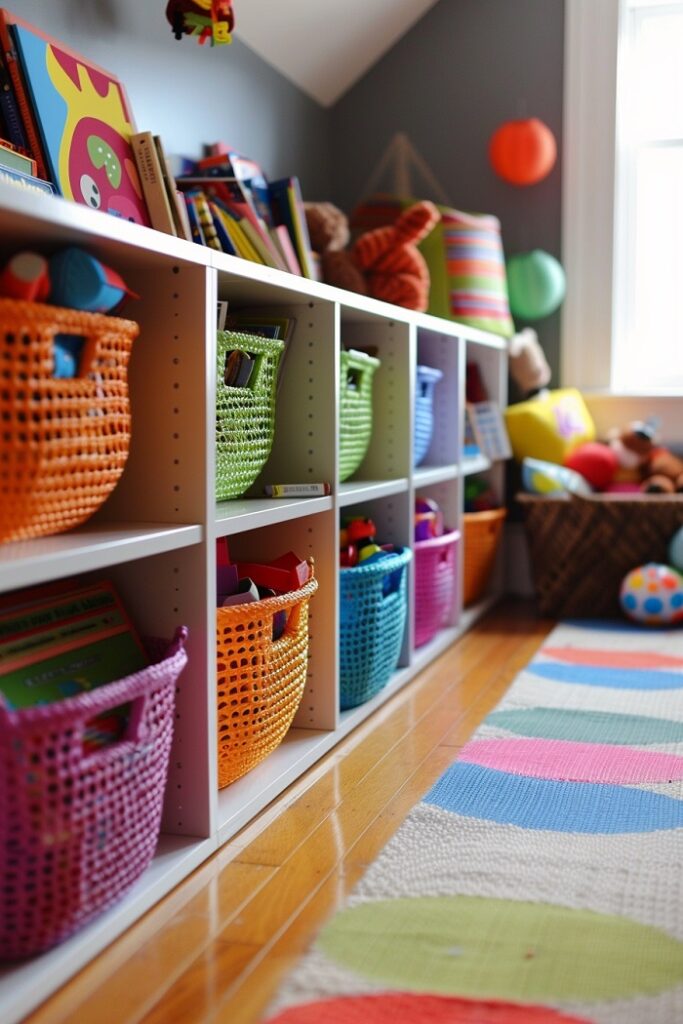 Cute Storage Bens in Girls Bedroom