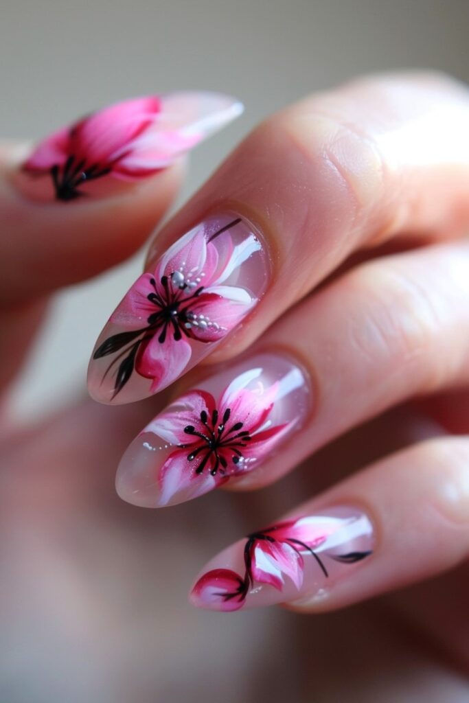 Nail art and designs flowers