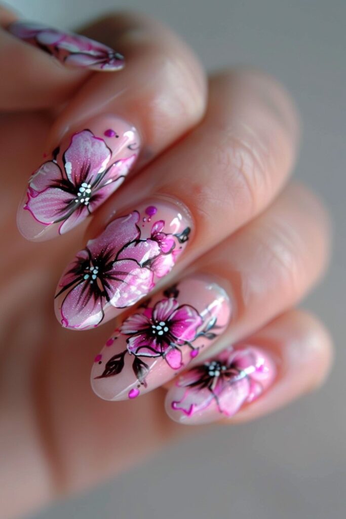 Nail art and designs flowers