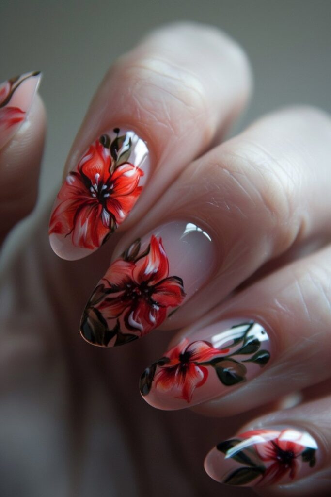 Nail art and designs flowers