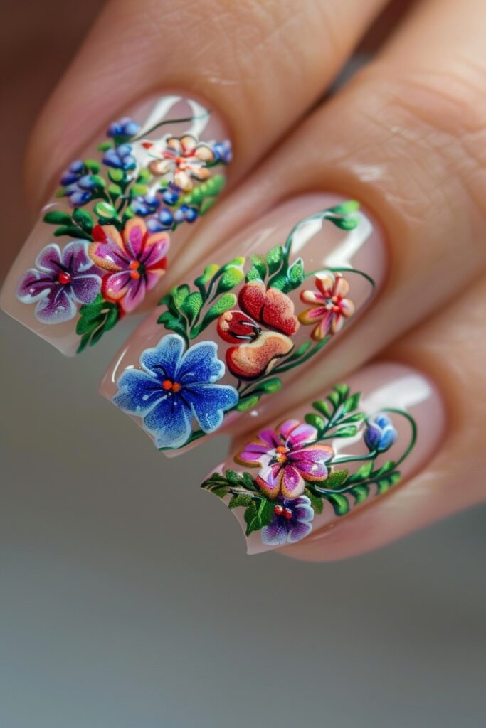 Nail art and designs flowers