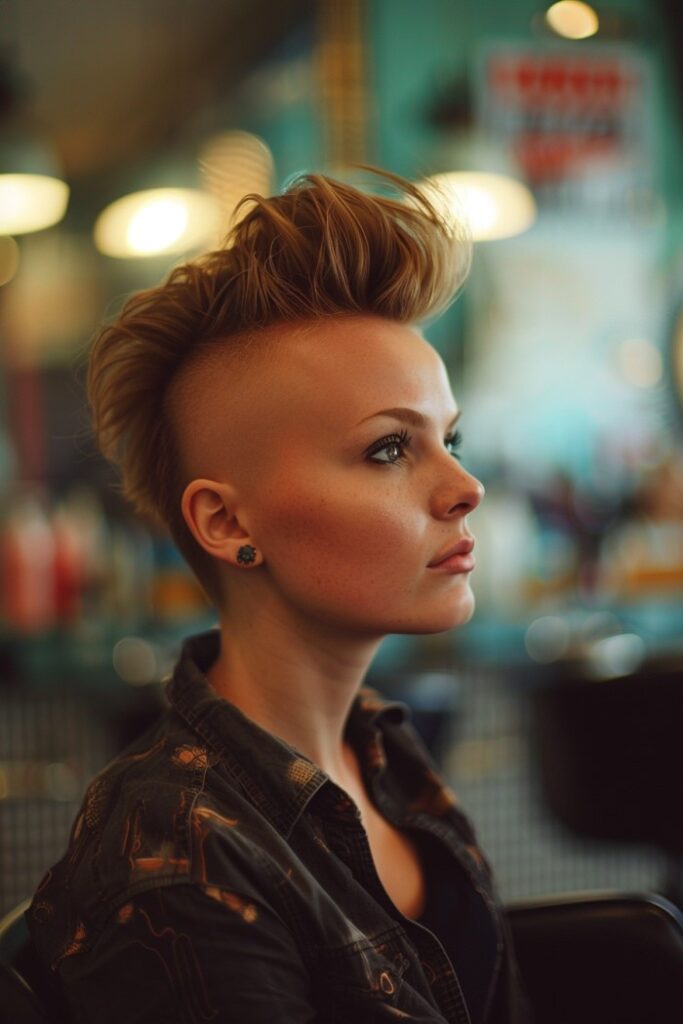 Woman with a Pixie Cut Shaved Sides